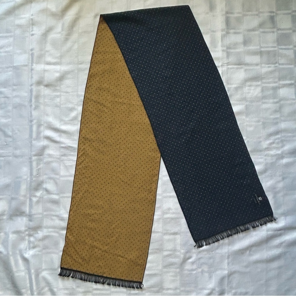 Steel & Jelly Blue & Yellow Polka Dot Viscose Blend Scarf